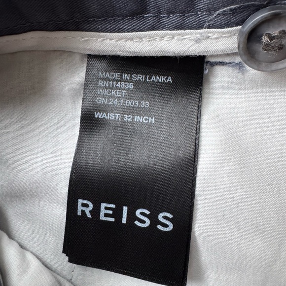 Reiss Charcoal Flat Front Shorts - Picture 3 of 3